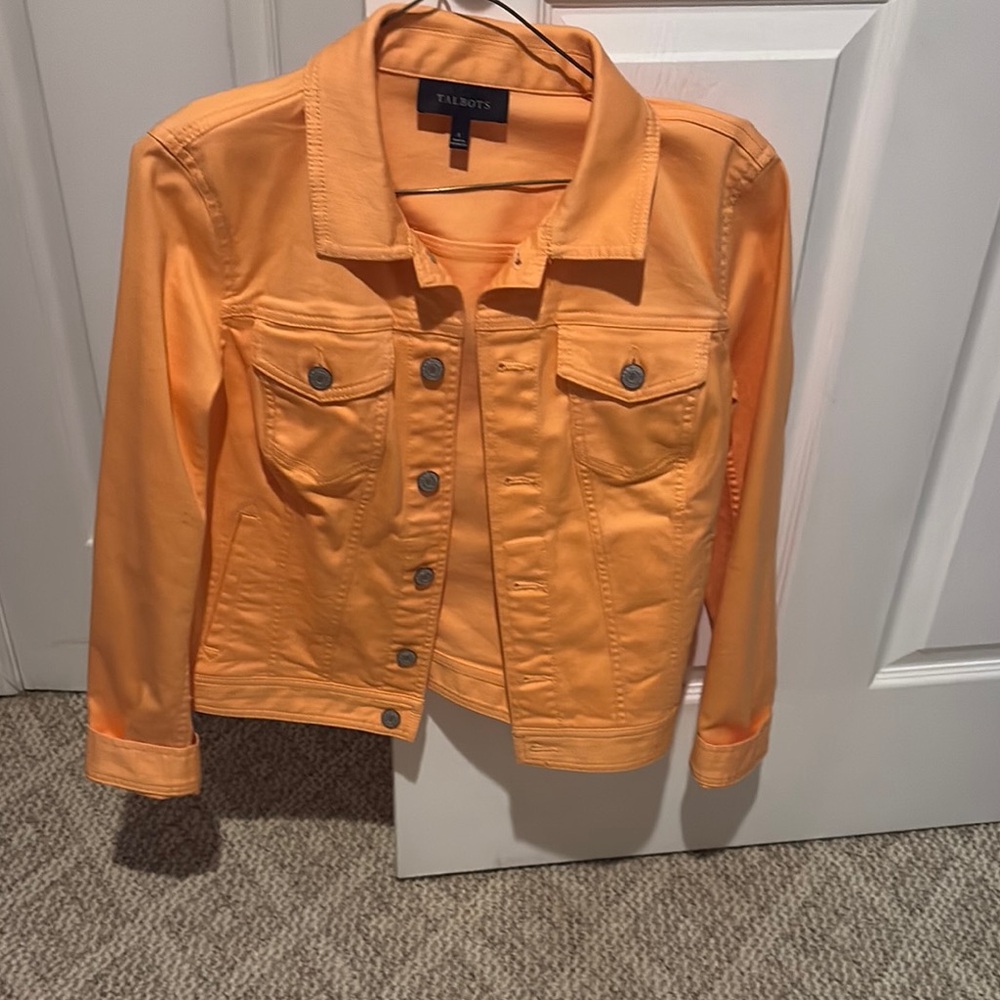 Talbots Orange Denim Jacket